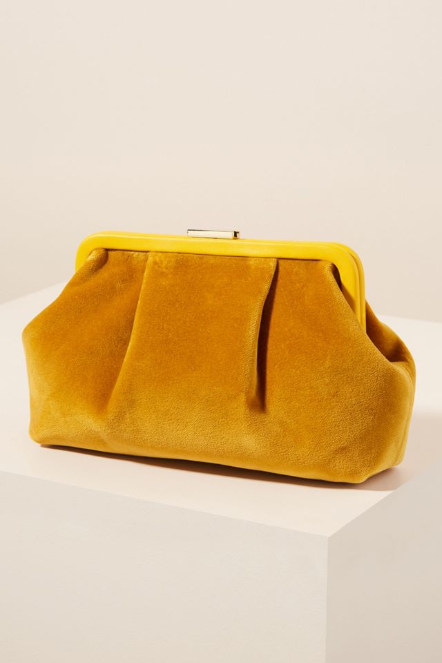 Clare V. Flore Velvet Bag - Yellow Handle Bags, Handbags - W2431889