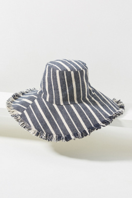 NWT Anthropologie Striped shirting Bucket Hat Wyeth Stripe Trim Bucket Hat | Anthropologie main image 3
