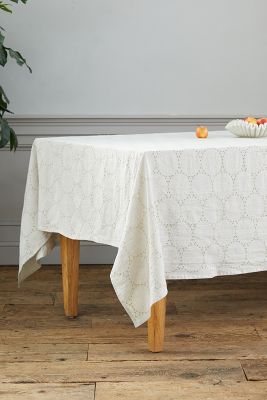 Linen Eyelet Tablecloth | Anthropologie