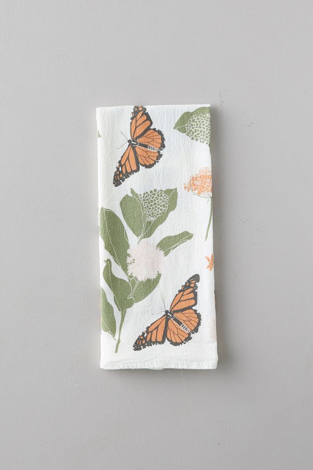 Monarchs + Milkweed Dish Towel #1
