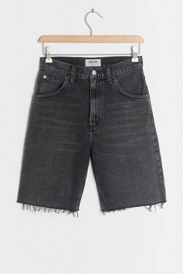 AGOLDE Pinch Waist Ultra High-Rise Denim Bermuda Shorts