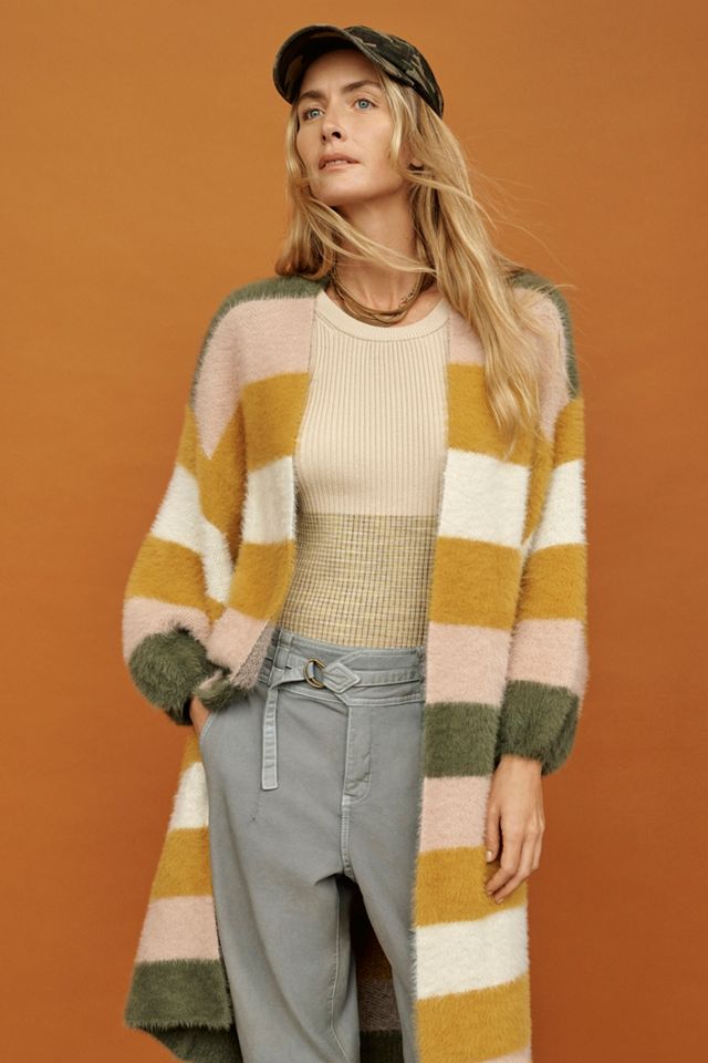 Cozy Striped Duster Kimono #1