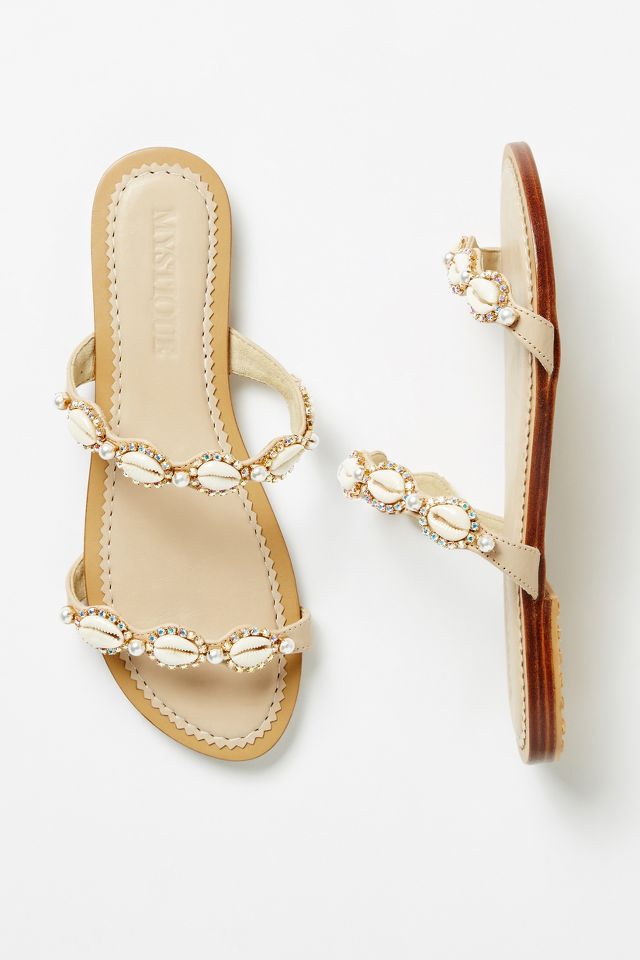 Shell hot sale embellished sandals