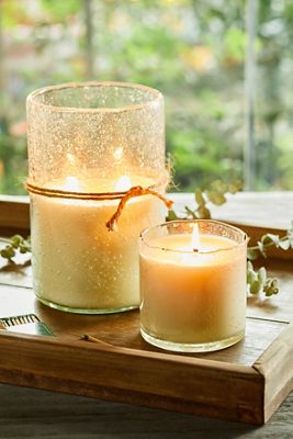 Bubble Glass Candle, Honeysuckle