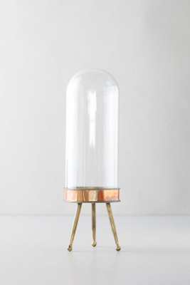 Terrain Distressed Metal + Glass Terrarium on Stand