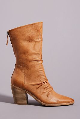 Silent D Mikette Slouchy Calf Boots In Beige