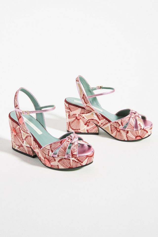 Paola d'Arcano Silk Platform Heels #1