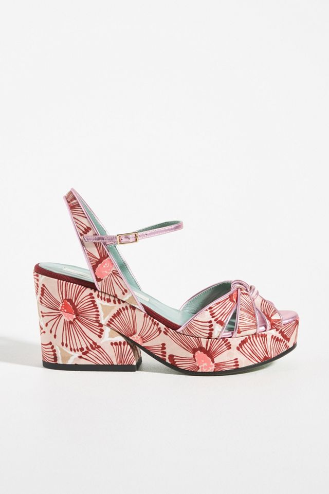 Paola d'Arcano Silk Platform Heels