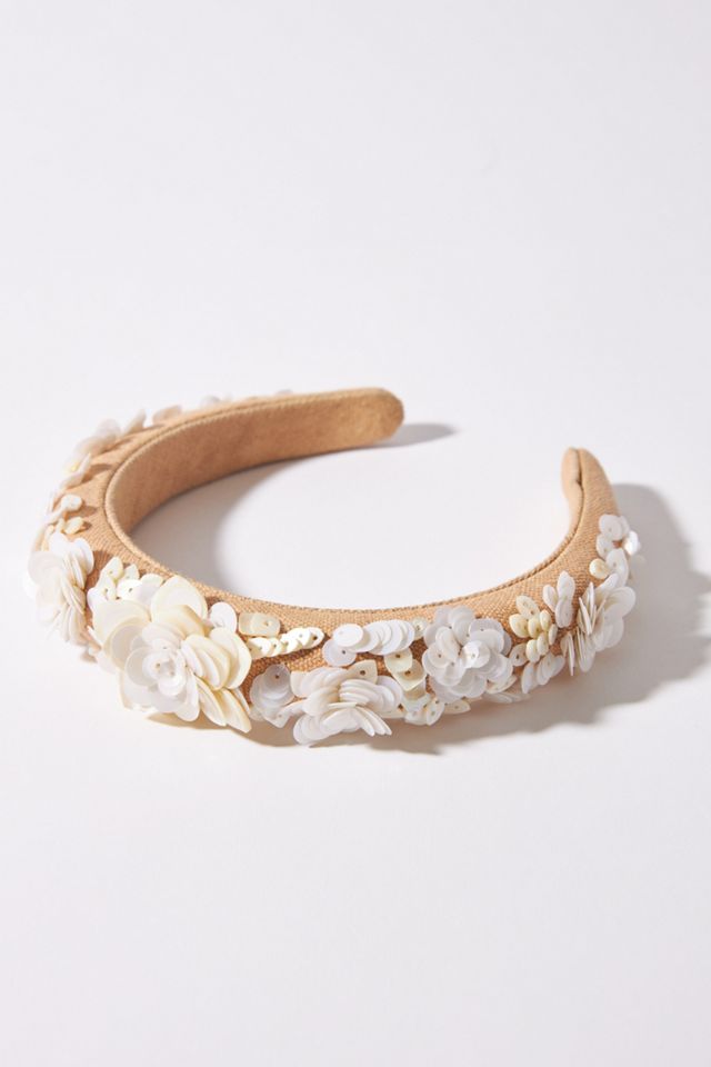 Llani Floral Sequined Headband | Anthropologie display picture 2