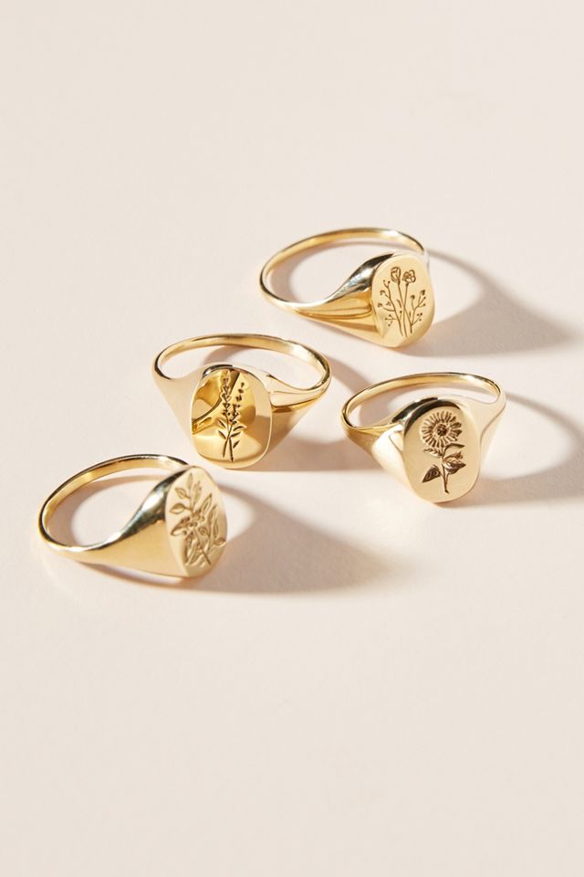 Claus Wildflower Signet Ring #1