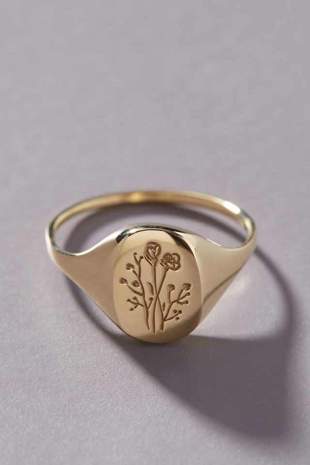 Claus Wildflower Signet Ring #2