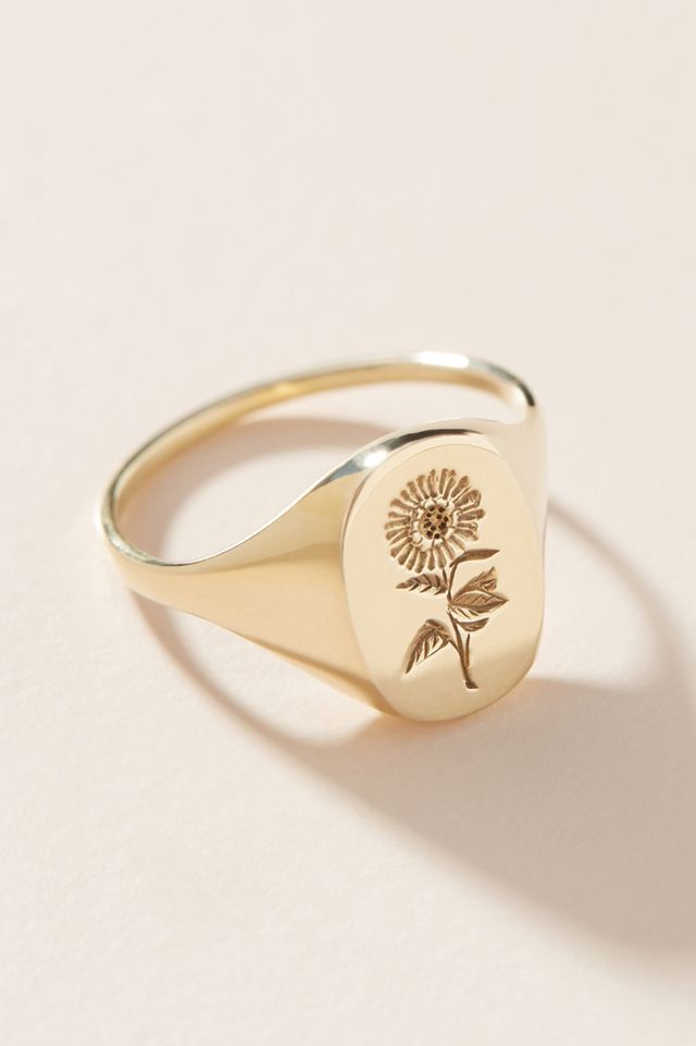 Claus Sunflower Signet Ring #1