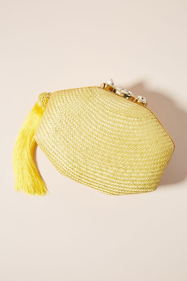 Anthropologie Yellow outlet 'T' Clutch