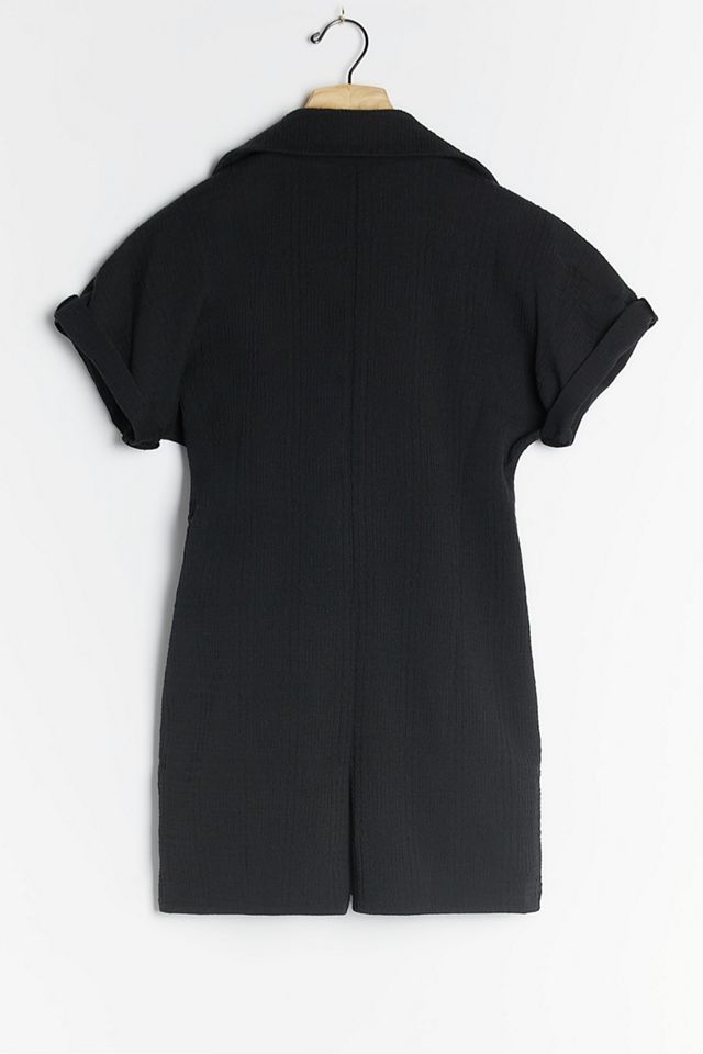 Michaela Textured Henley Romper #1