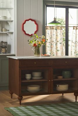 The Fern Rectangular 55" Marble Top Kitchen Island