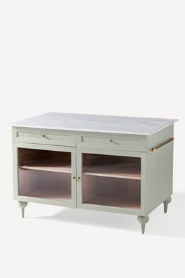 The Fern Rectangular 55" Marble Top Kitchen Island