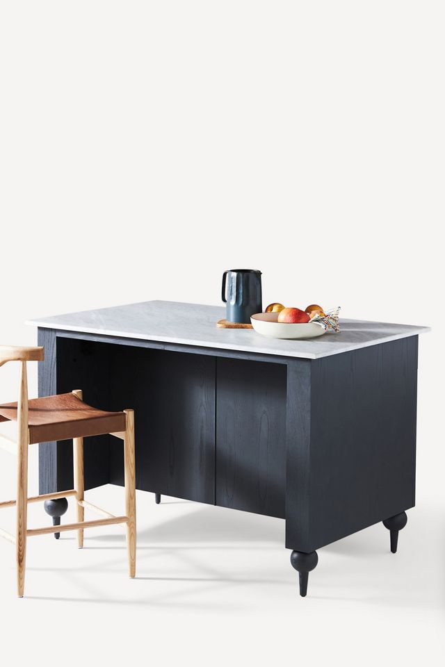 The Fern Rectangular 55" Marble Top Kitchen Island #2