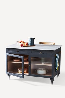 The Fern Rectangular 55" Marble Top Kitchen Island