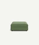 Front view of olive green ottoman
