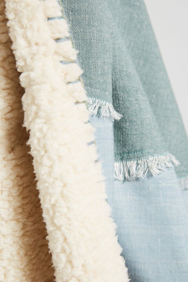 Dannika Sherpa-Linen Throw Blanket #1