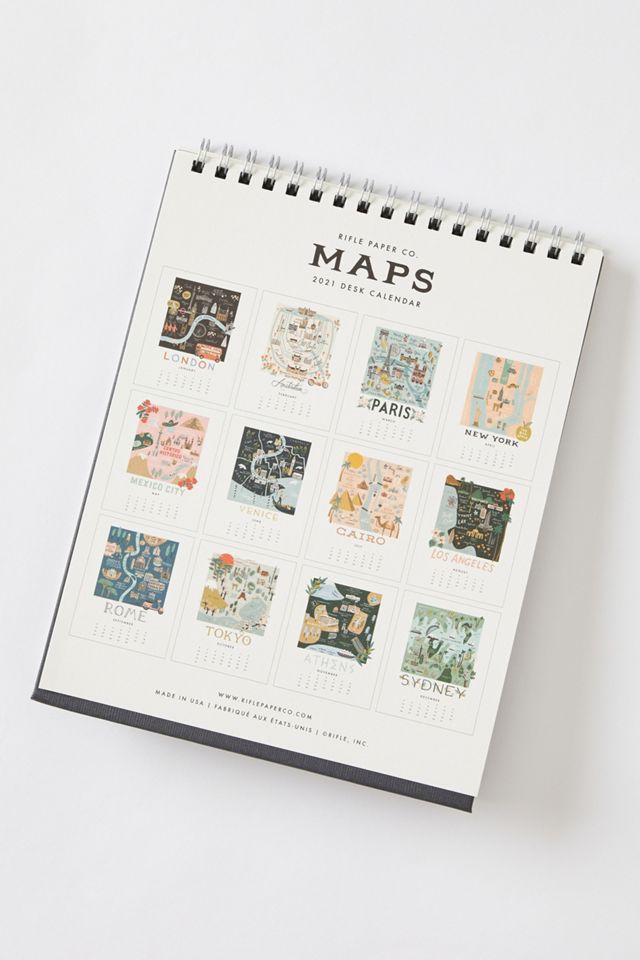 Rifle Paper Co. Mapas de la ciudad 2021 Calendario de escritorio #1