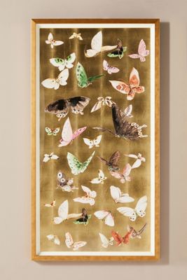 Golden Flight Butterflies Wall Art