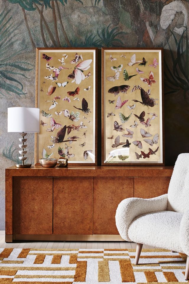 Golden Flight Butterflies Wall Art #3