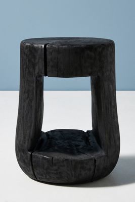 Alder Reclaimed Live-Edge Storage Side Table