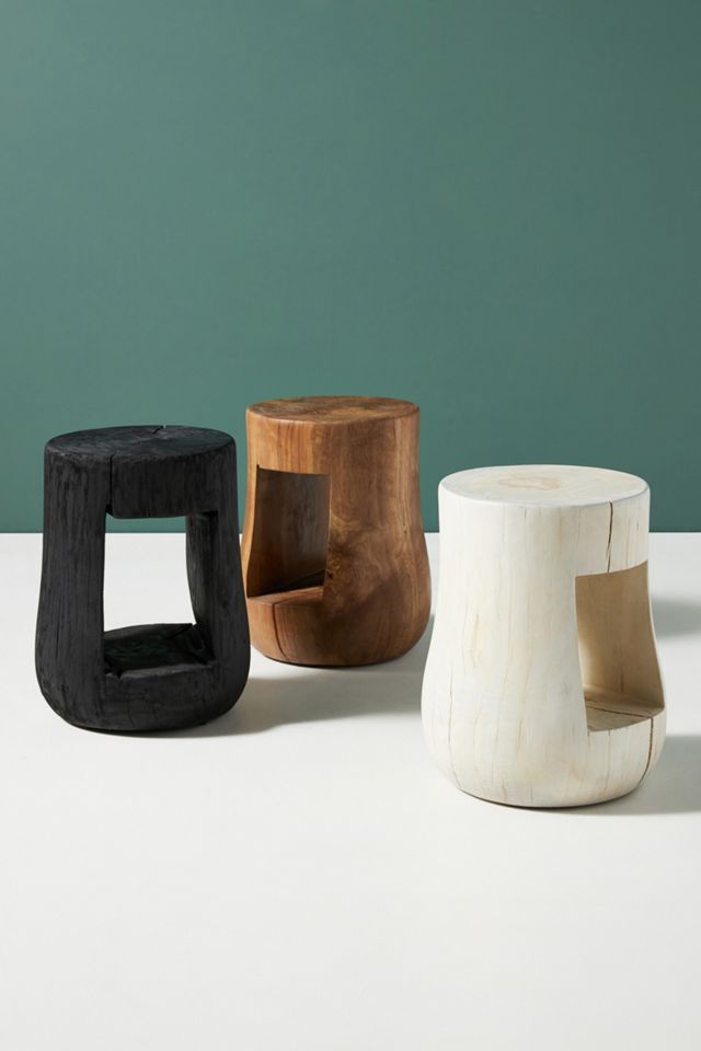 Alder Reclaimed Live-Edge Storage Side Table #4