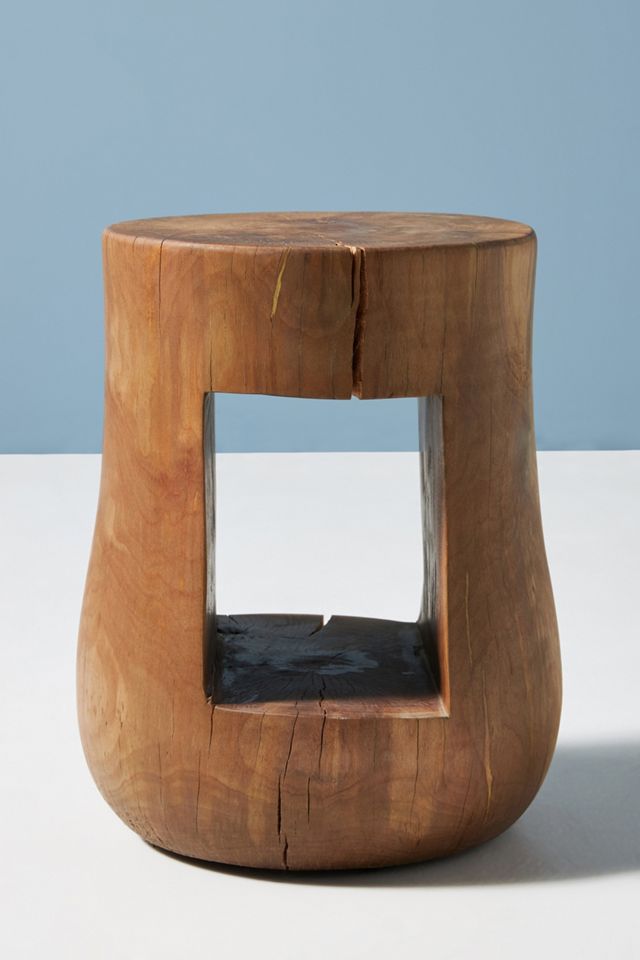 Alder Reclaimed Live-Edge Storage Side Table #1