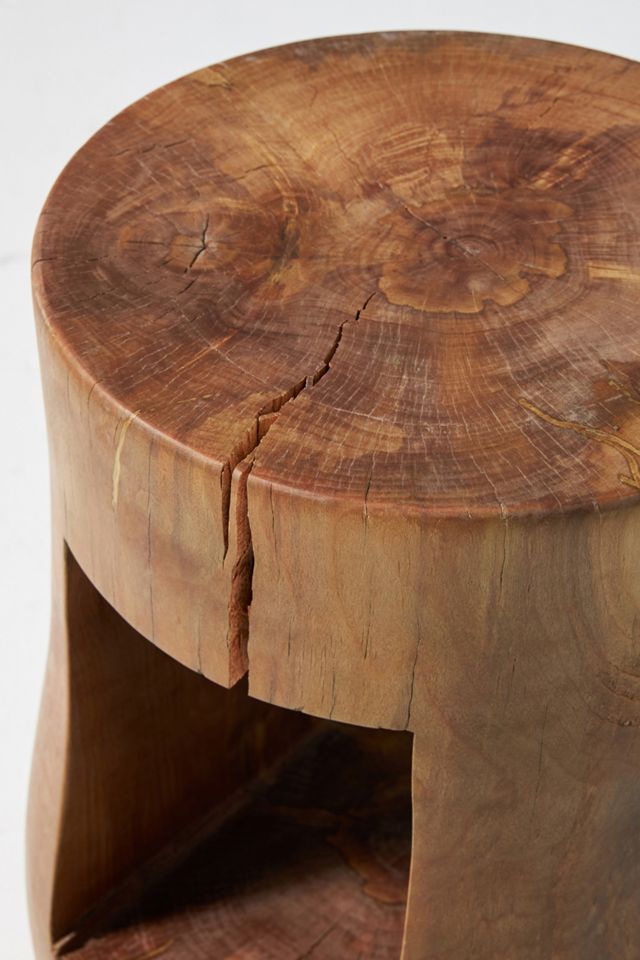 Alder Reclaimed Live-Edge Storage Side Table #2