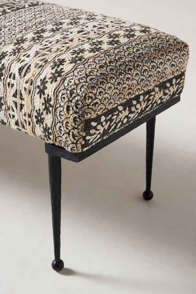 Rug-Printed Forged Iron Elowen Bench #2