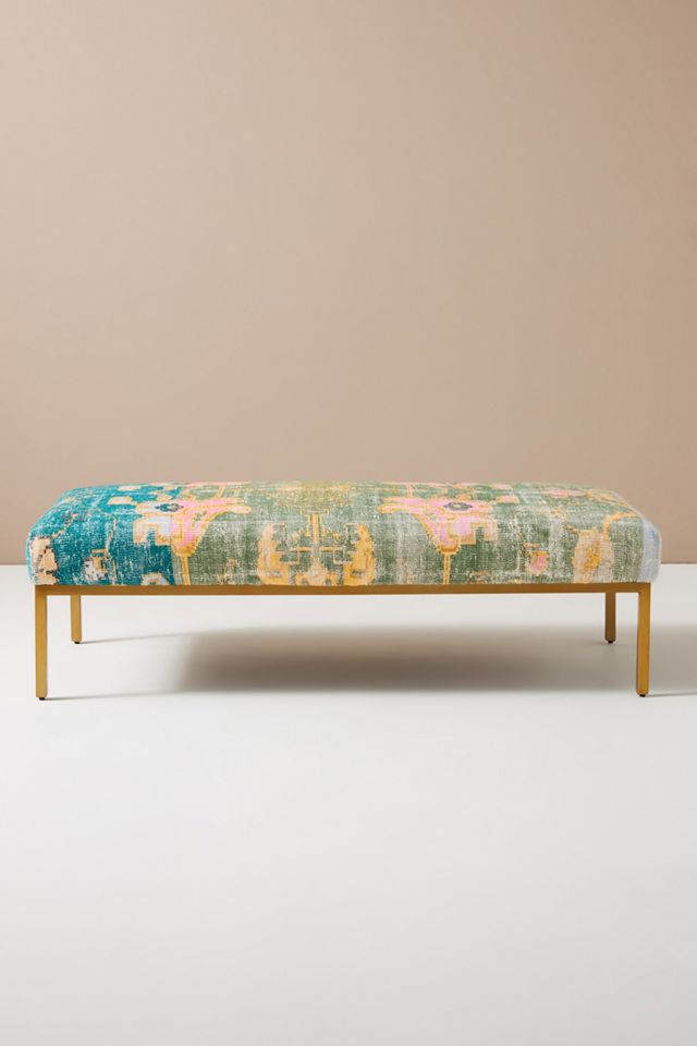 Rug-Printed Folkthread Ottoman #1