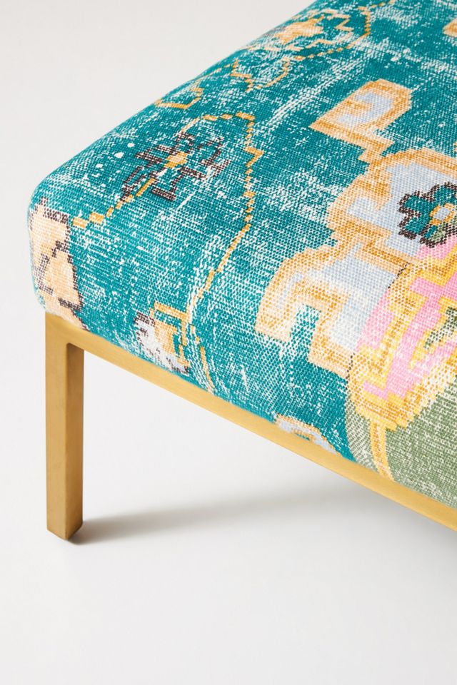Rug-Printed Folkthread Ottoman #2