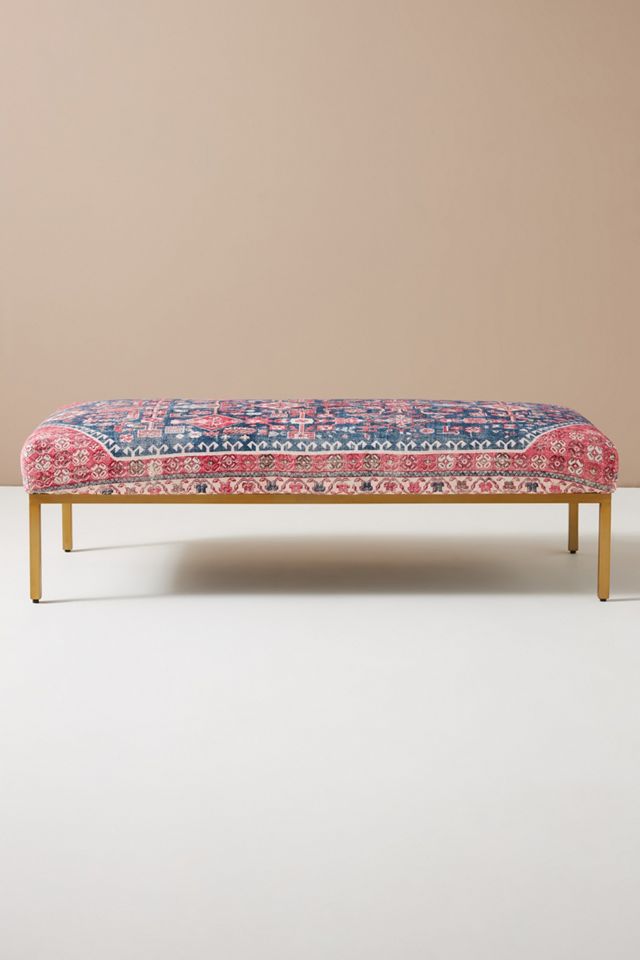 Rug-Printed Folkthread Ottoman #1