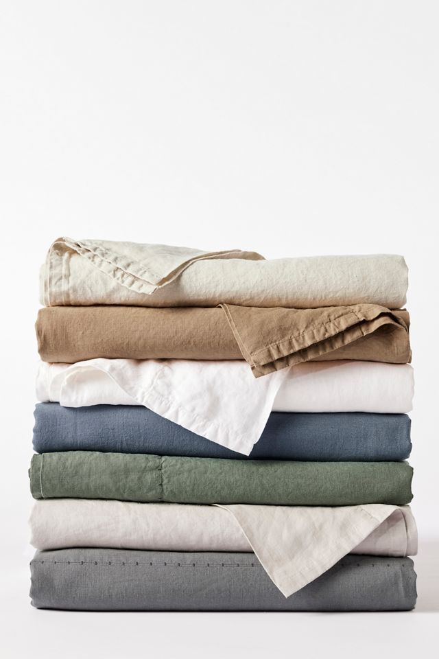Full Natural Chambray Organic Cotton Percale Sheet Set