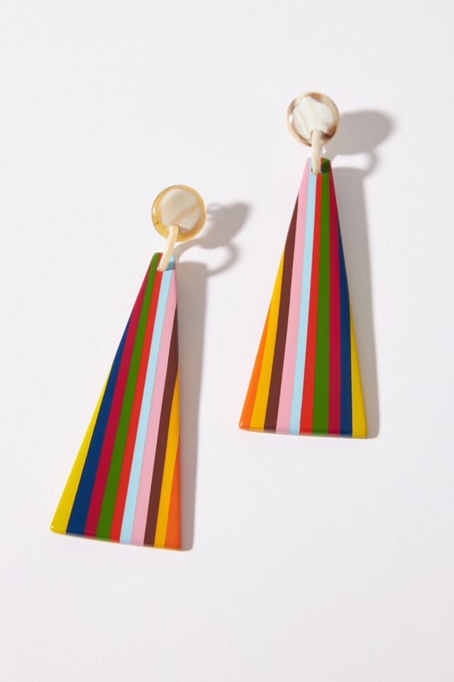 Olisa Rainbow-Striped Drop Earrings