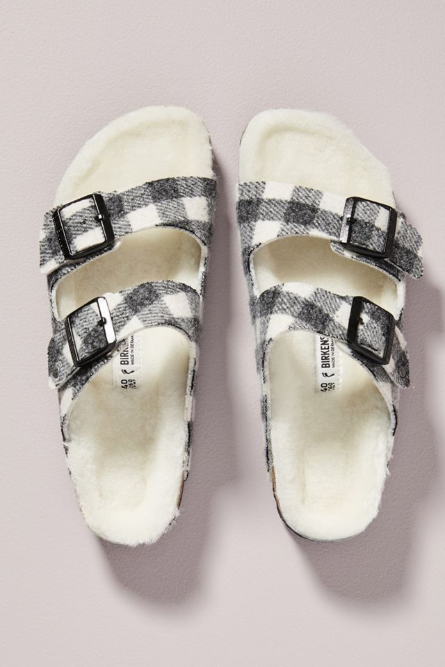 Birkenstock Plaid Arizona Shearling-Lined Sandals #1