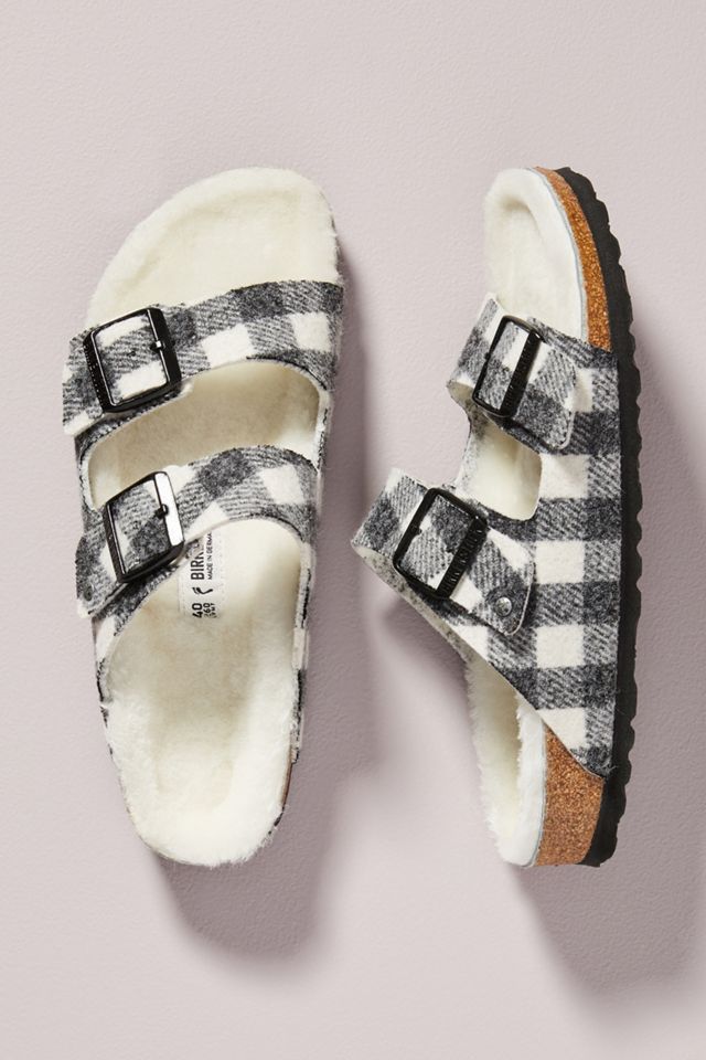 Birkenstock Plaid Arizona Shearling-Lined Sandals