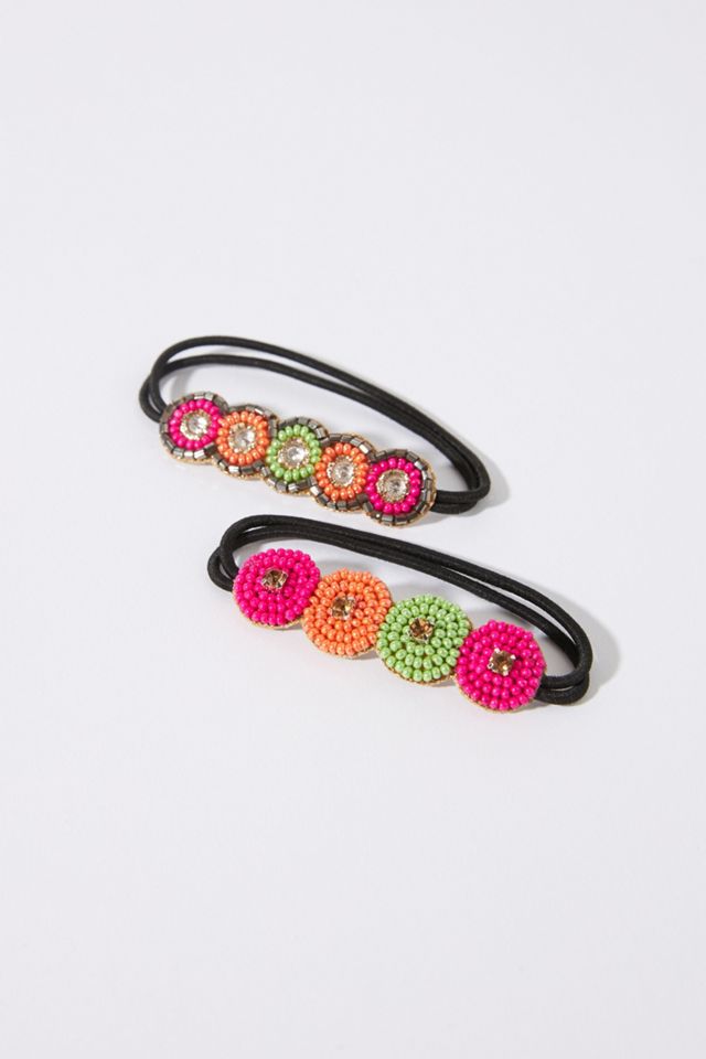 New?Anthropologie-Flower-Embellished Ponytail Holder Set Flower-Embellished Ponytail Holder Set | Anthropologie UK main image 4
