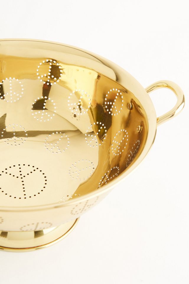 Peace Sign Brass Colander #1