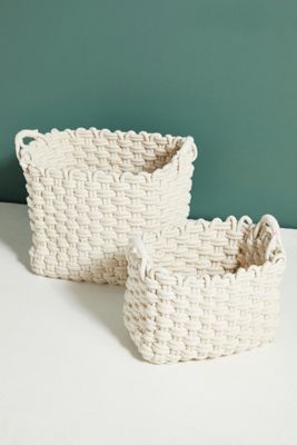 Djuna Woven Cotton Baskets, Set of 2