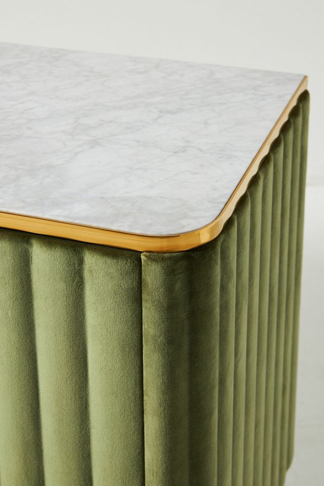 Juneau Rectangular 70" Velvet & Marble Top Sideboard #4