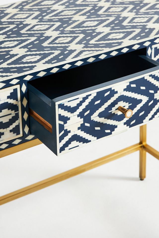 Ikat Inlay Vanity Table #3