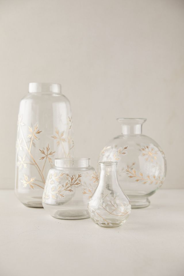 Etched Floral Vase #10