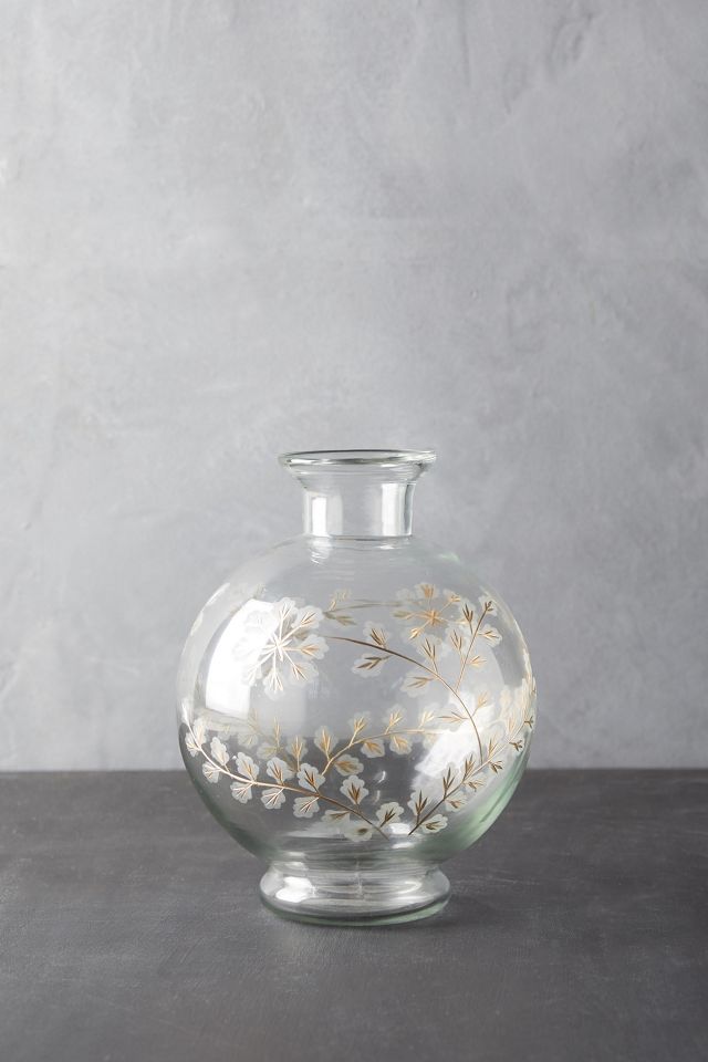 Etched Floral Vase #3