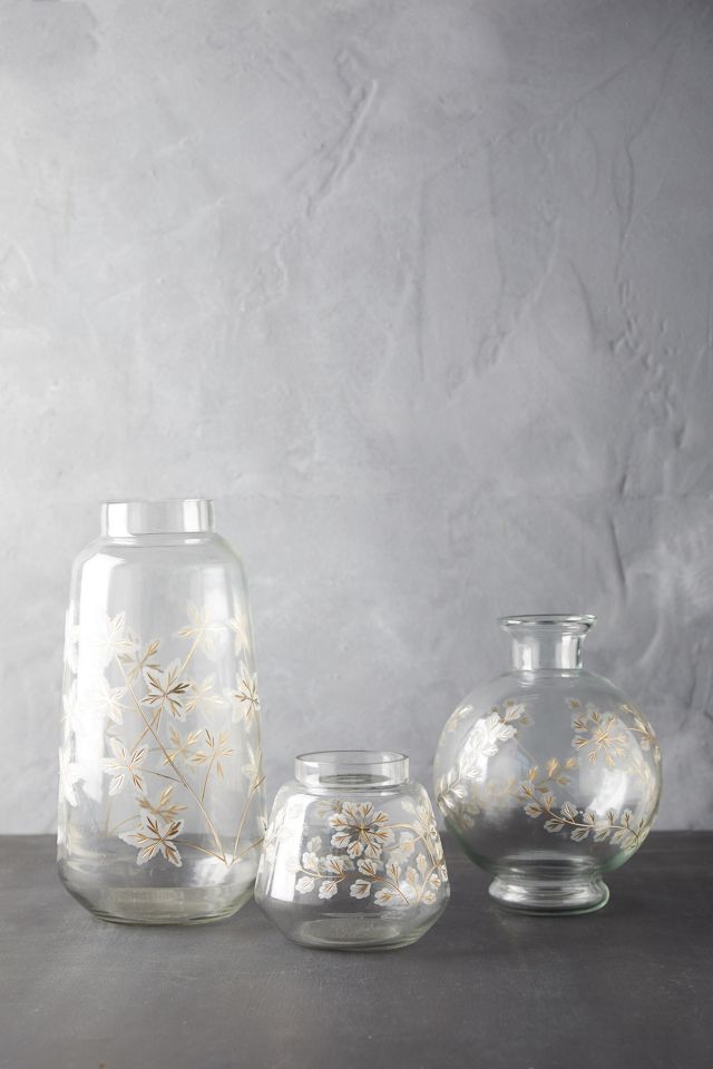 Etched Floral Vase #5