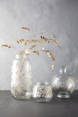 Etched Floral Vase