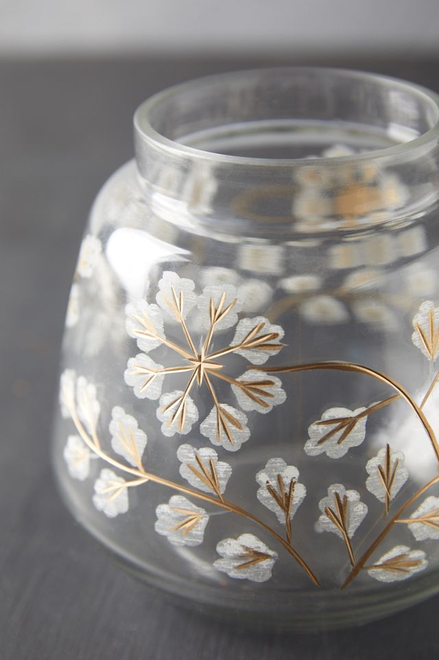 Etched Floral Vase #6