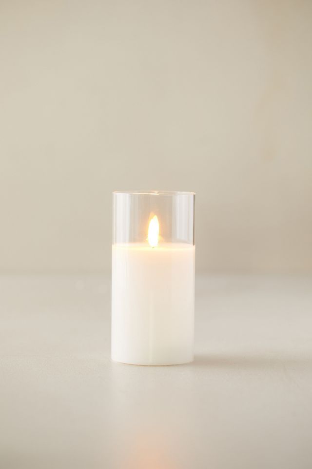 Stargazer Flameless Pillar Candle in Glass, Clear #2